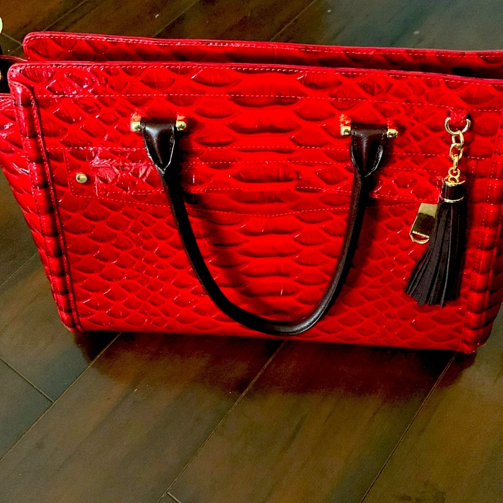 Brahmin red leather bag